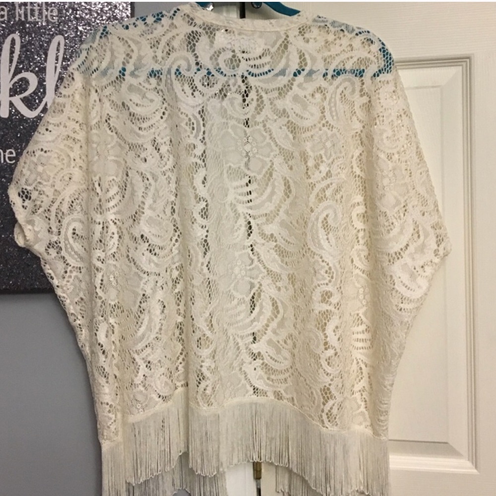 Lace Fringe Kimono - Picture 3 of 3
